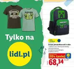 Lidl Zestaw plecak Minecraft + t-shirt oferta