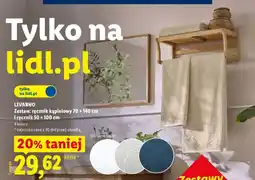 Lidl Zestaw ręcznik kąpielowy 70x140 cm i ręcznik 50x100 cm Livarno oferta