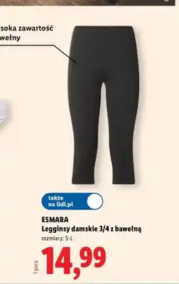 Lidl Legginsy damskie 3/4 z bawełną Esmara oferta