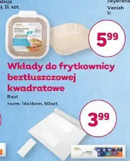 Bliski Wkłady do frytkownicy beztłuszczowej kwadratowe Ravi 50-pak oferta