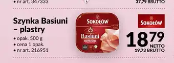 Makro Szynka Basiuni plastry Sokołów oferta