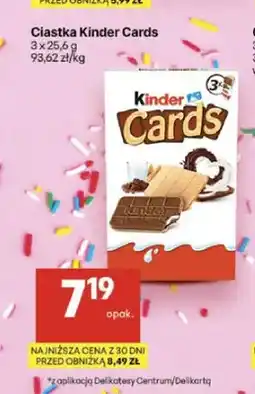 Delikatesy Centrum Ciastka Kinder Cards 3-pak oferta