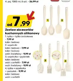 Bricomarche Zestaw akcesoriów kuchennych silikonowych łyżka + szpatułka + pędzelek oferta