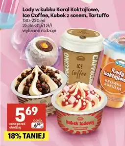 Delikatesy Centrum Lody w kubku Koral Kubek z sosem oferta