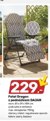 Bricomarche Fotel ogrodowy Oregon z podnóżkiem Dajar oferta