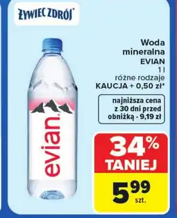 Carrefour Market Woda mineralna Evian oferta