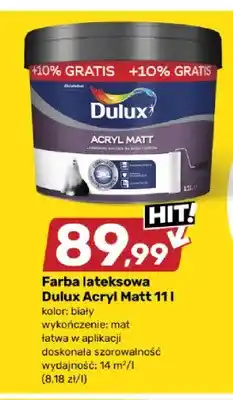 Bricomarche Farba lateksowa Dulux Acryl Matt biała oferta