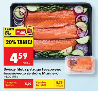Biedronka Świeży filet z pstrąga tęczowego łososowego ze skórą Marinero oferta