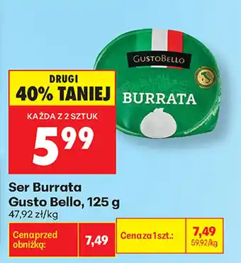 Biedronka Ser Burrata Gusto Bello oferta