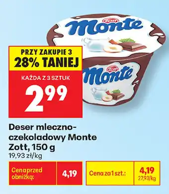 Biedronka Deser mleczno-czekoladowy Monte oferta
