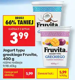 Biedronka Jogurt typu greckiego Fruvita oferta