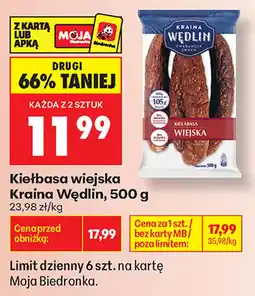 Biedronka Kiełbasa wiejska Kraina Wędlin oferta