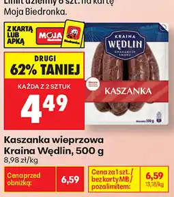 Biedronka Kaszanka wieprzowa Kraina Wędlin oferta
