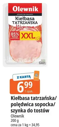 E.Leclerc Kiełbasa tatrzańska/polędwica sopocka/szynka do tostów oferta