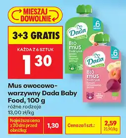 Biedronka Mus owocowo-warzywny Dada Baby Food oferta