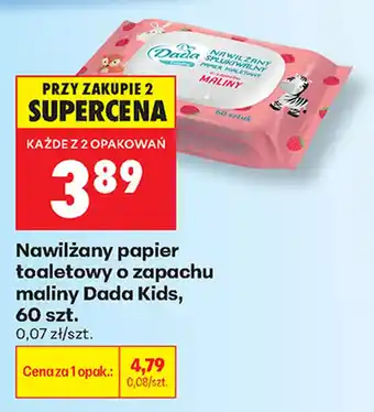 Biedronka Nawilżany papier toaletowy o zapachu maliny Dada Kids oferta