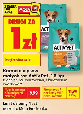 Biedronka Karma dla psów małych ras Activ Pet oferta