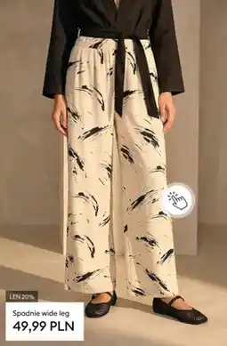 Sinsay Spodnie wide leg z lnem oferta