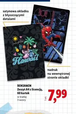 Lidl Okładka na zeszyt Beniamin oferta