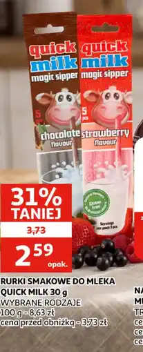Auchan Rurki smakowe do mleka Quick Milk oferta