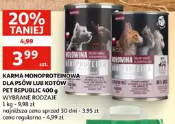Auchan Karma Monoproteinowa dla Psów lub Kotów Pet Republic oferta