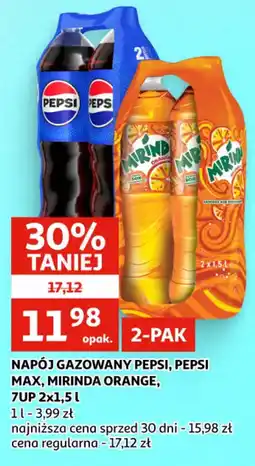 Auchan Napój gazowany Pepsi, Pepsi Max, Mirinda Orange, 7UP oferta