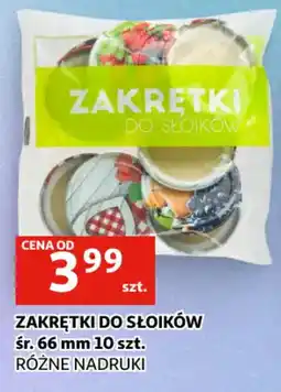 Auchan Zakrętki do słoików oferta
