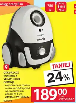 Selgros ODKURZACZ WORKOWY VCEA11CXWII GORENJE oferta