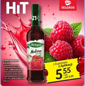 Selgros Syrop Herbapol Malina oferta