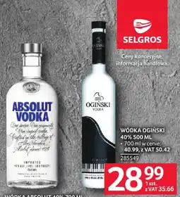 Selgros Wódka Ogiński oferta