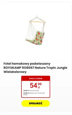 Media Expert Fotel hamakowy podwieszany ROYOKAMP 1038667 Natura Tropic Jungle Wielokolorowy oferta