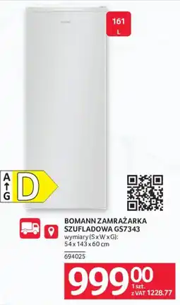 Selgros BOMANN ZAMRAŻARKA SZUFLADOWA GS7343 oferta
