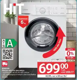 Selgros Bomann Pralka WA7161 6KG BIAŁA oferta