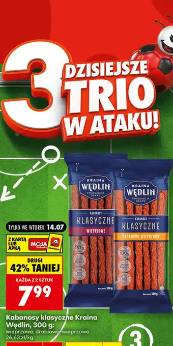 Biedronka Kabanosy klasyczne Kraina Wędlin oferta