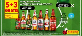 Piwa w butelkach zwrotnych (Królewskie, Kasztelan, Żubr, Żywiec, Harnaś, Tyskie, Warka)