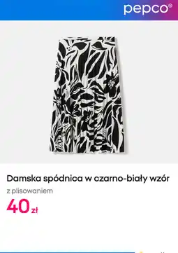 Pepco Damska spódnica w czarno-biały wzór z plisowaniem oferta