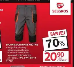 Selgros Spodnie ochronne krótkie oferta