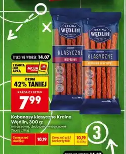 Biedronka Kabanosy klasyczne Kraina Wędlin wieprzowe oferta