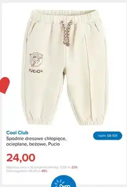 Smyk Spodnie dresowe chłopięce ocieplane beżowe Pucio Cool Club oferta