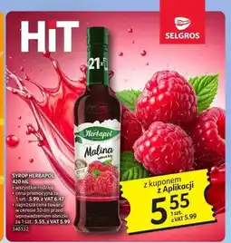 Selgros Syrop malinowy Herbapol oferta