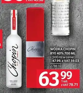 Selgros Wódka Chopin Rye 40% oferta