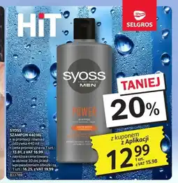 Selgros Szampon do włosów Syoss Men Power oferta