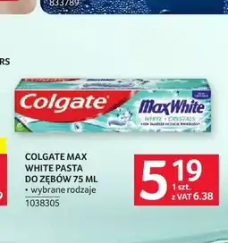 Selgros Pasta do zębów Colgate Max White White + Crystals oferta