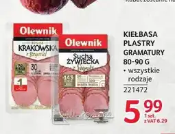 Selgros Kiełbasa krakowska sucha z szynki plastry Olewnik oferta
