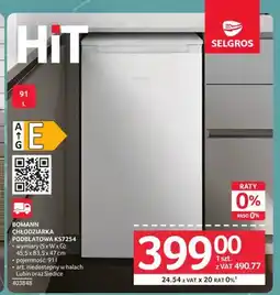 Selgros Chłodziarka podblatowa Bomann KS7254 oferta