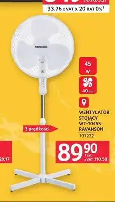 Selgros Wentylator stojący Ravanson WT-1045S oferta