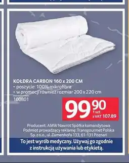 Selgros Kołdra Carbon 160x200 cm oferta