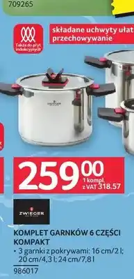 Selgros Komplet garnków Zwieger Kompakt 6 części oferta