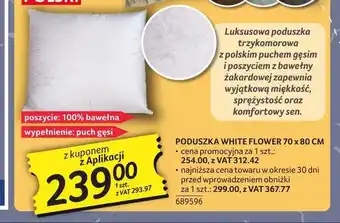 Selgros Poduszka White Flower 70x80 cm oferta