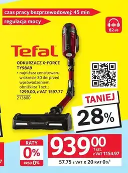 Selgros Odkurzacz pionowy Tefal X-Force TY98A9 oferta